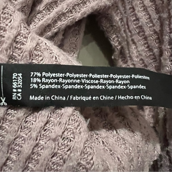 Out from Under Medium JoJo Lavender Mauve Long Sleeve Waffle Knit Top B2 - Picture 5 of 7
